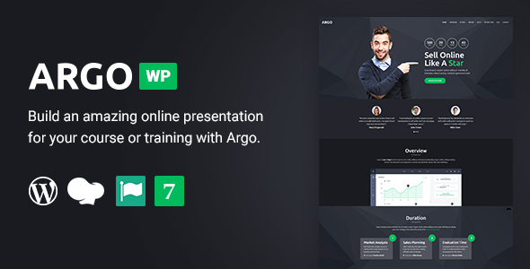 Argo – Training Course WordPress Landing Page Theme