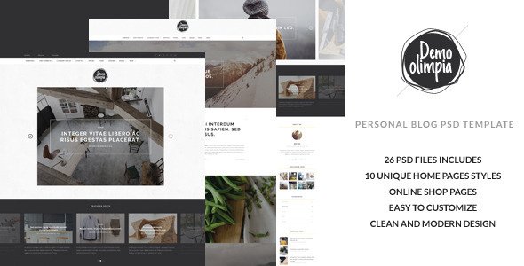 Demo Olimpia | Personal Blog PSD Template
