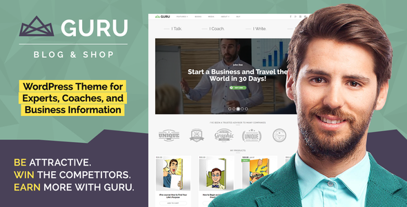 GuruBlog – Business Blog & Shop WordPress Theme for Experts