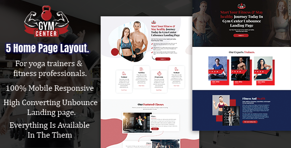 Gym Center – Fitness Unbounce Landing page