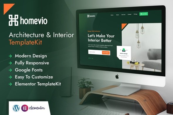 Homevio | Architecture Interior Elementor Template Kit