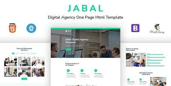 Jabal - Digital Agency One Page HTML Template