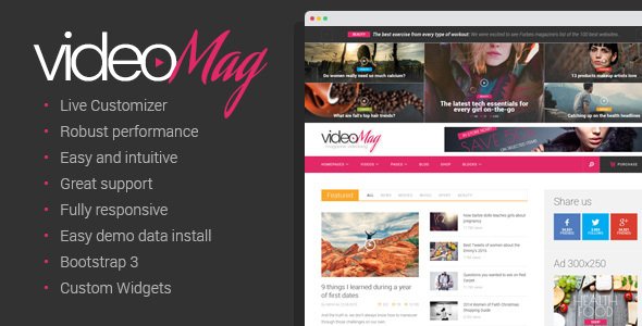 VideoMag – Magazine Video blog Theme