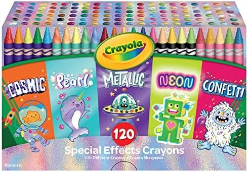 Crayola Crayons Special Effects Pack – 5 Boxes (24 Each), Bulk Crayons for Kids, Craft & Art Supplies for Classrooms, Ages 4+ [Amazon Exclusive]