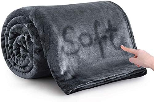MOONLIGHT20015 Fleece Blanket Twin Size – Super Soft Cool Fuzzy Dark Grey Throw Blanket for Couch and Sofa – Lightweight Luxury 400 GSM Microfiber Fluffy Bed Blankets and Throws, 60 x 80 Inches (Twin)
